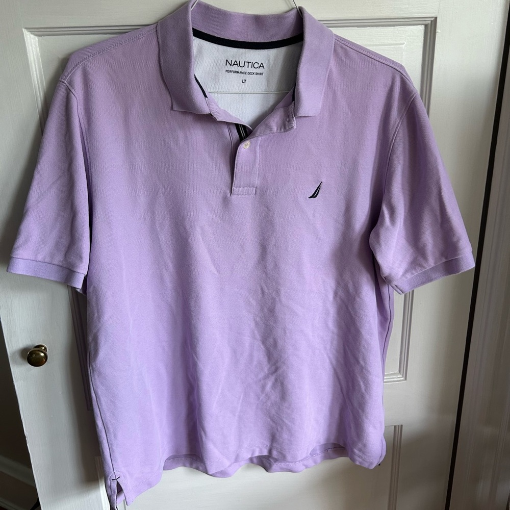 Lavender Nautica performance deck polo size LT